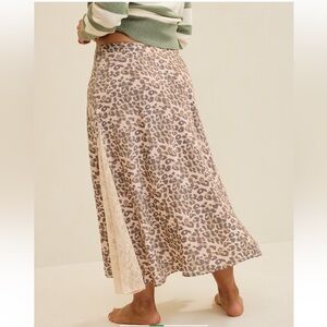 Aerie’s satin maxi skirt chic  Leopard Print NWT